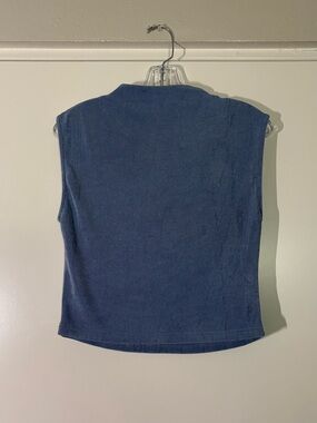 CIDER Periwinkle Blue Cropped Mock Neck Top